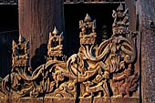 Myanmar - Mandalay, Shwe In Bin Kyaung a wonderful example of the Burmese unique teak architecture and wood-carving art. 